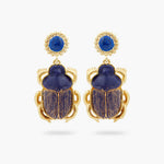 Sacred Egyptian Blue Scarab Beetle Post Earrings