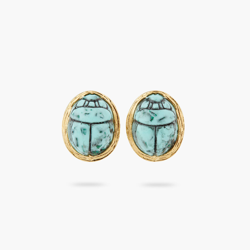 
            
                Load image into Gallery viewer, Turquoise Scarab Beetle Post Earrings
            
        