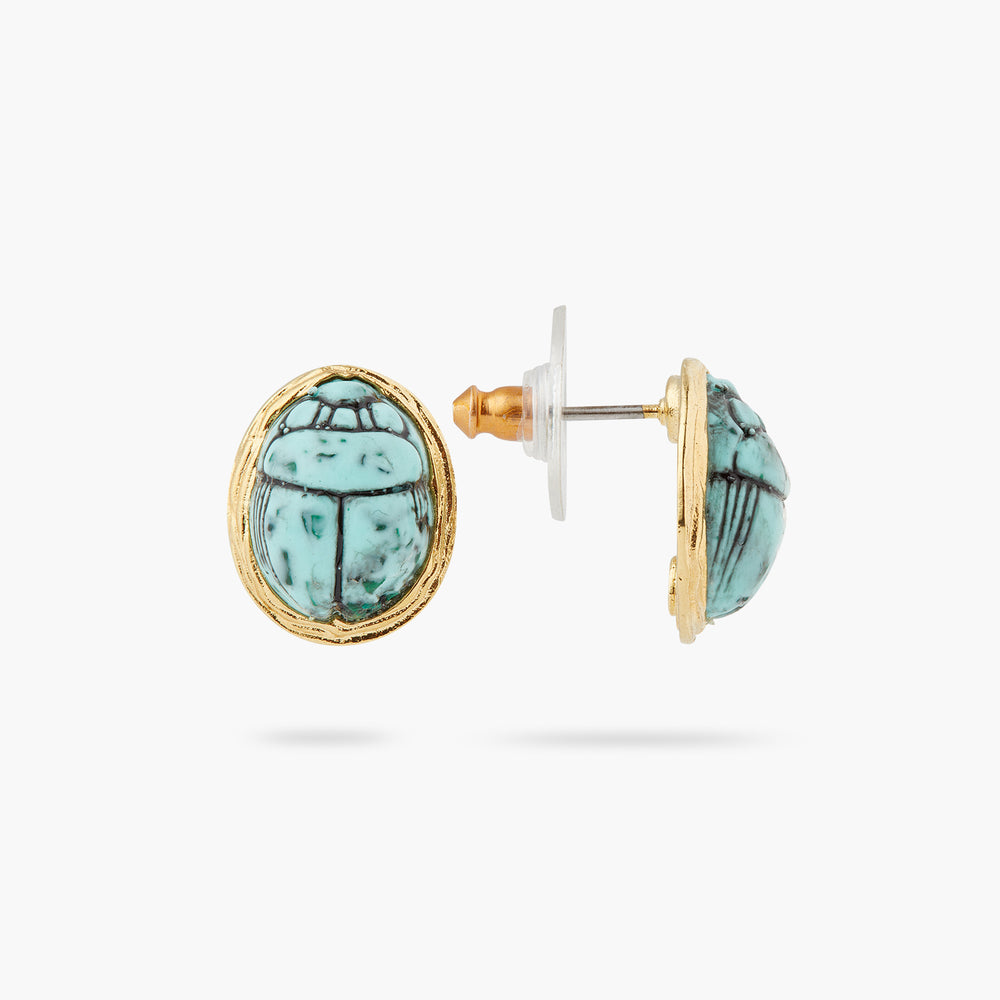 Turquoise Scarab Beetle Post Earrings