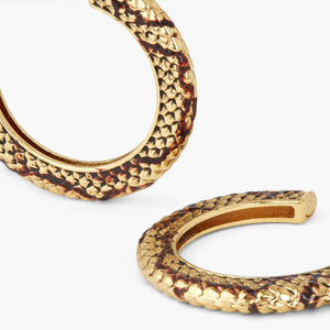 Snakeskin Post Hoop Earrings