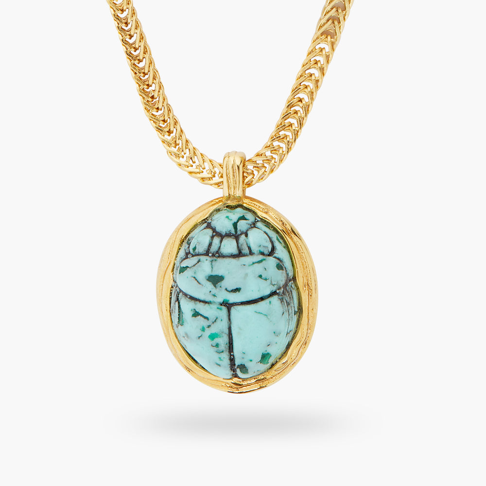 
            
                Load image into Gallery viewer, Turquoise Scarab Beetle Pendant Necklace
            
        