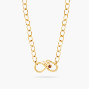 Oval Link Chain and Egyptian Snake Statement Necklace