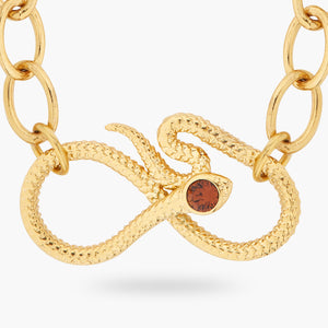 Oval Link Chain and Egyptian Snake Statement Necklace