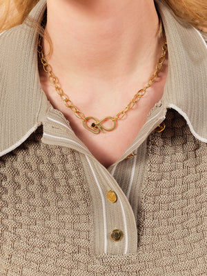 Oval Link Chain and Egyptian Snake Statement Necklace