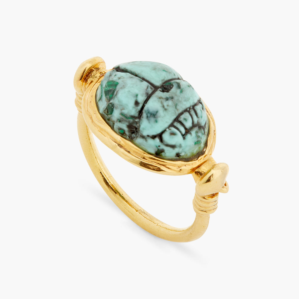 Scarab Beetle Engraved Gold Ring Size 8 | emKel Jewelry