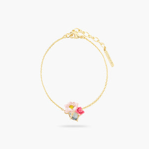 
            
                Load image into Gallery viewer, Pink Lotus and Light Blue Stone Thin Bracelet
            
        