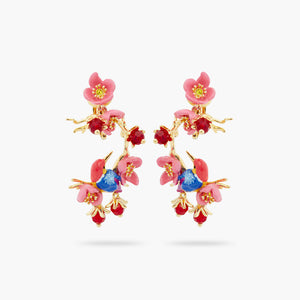 Kingfisher and Plum Blossom Clip-On Earrings