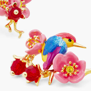 Kingfisher and Plum Blossom Clip-On Earrings