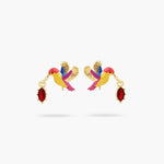 Kingfisher and Red Stone Post Earrings