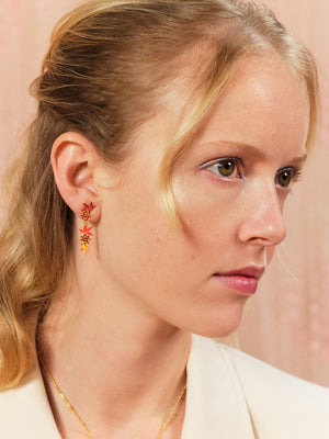 Maple Leaf Dangling Post Earrings