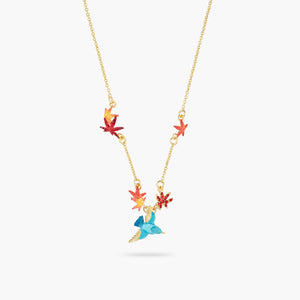 Kingfisher and Maple Leaf Statement Necklace
