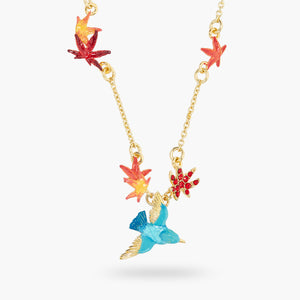 Kingfisher and Maple Leaf Statement Necklace