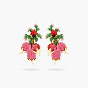 Radish and Ladybird Clip-On Earrings