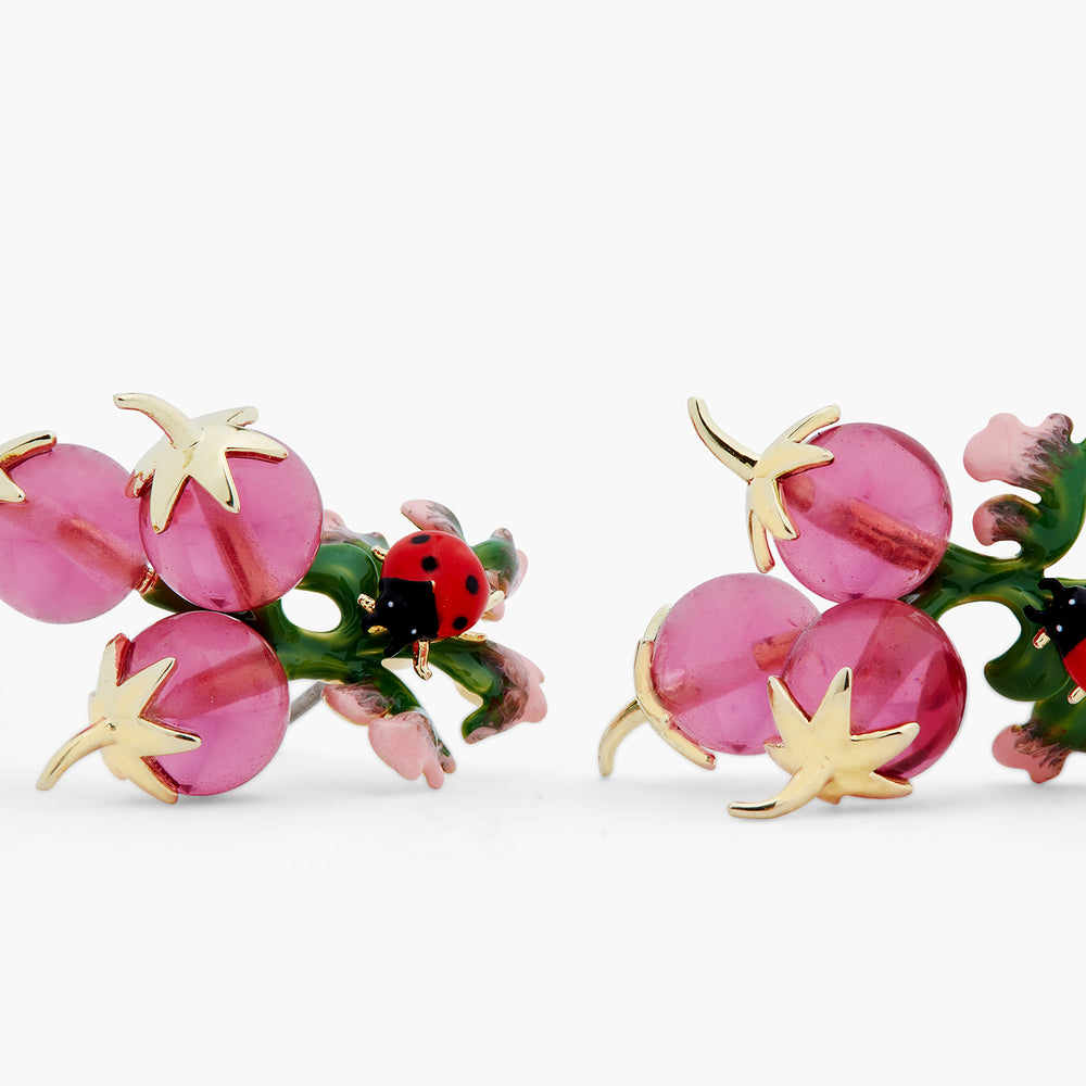 Radish and Ladybird Clip-On Earrings