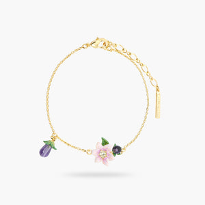 Aubergine Pink Flower Fine Bracelet
