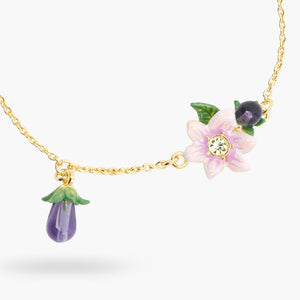 Aubergine Pink Flower Fine Bracelet