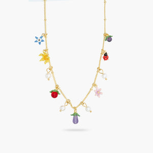 Wonderful Vegetable Garden and Mother-of-Pearl Charm Necklace