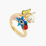 Wonderful Vegetable Garden and Mother-of-Pearl Adjustable Ring