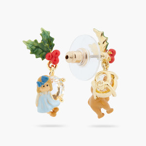Doll and Teddy Bear Asymmetrical Post Earrings
