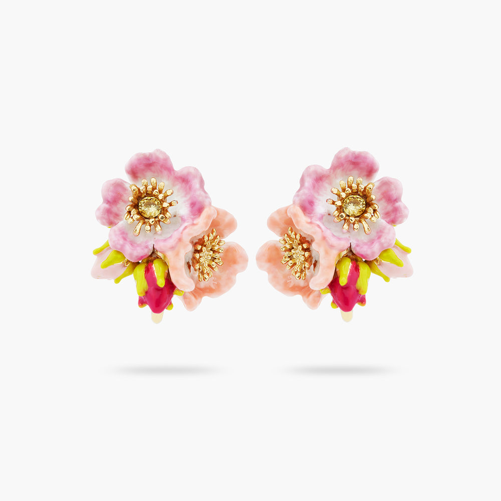 
            
                Load image into Gallery viewer, Wild Rose and Yellow Crystal Clip-on Earrings
            
        