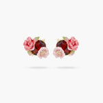 Wild Rose and Garnet Red Stone Post Earrings