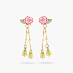 Rose and Rosebud Dangling Post Earrings