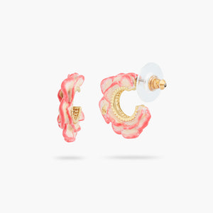 Openwork Wild Rose Petal Post Hoop Earrings