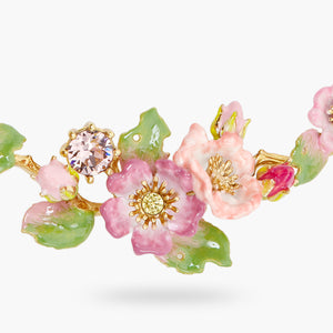 Wild Rose and Rosebush Leaf Statement Necklace