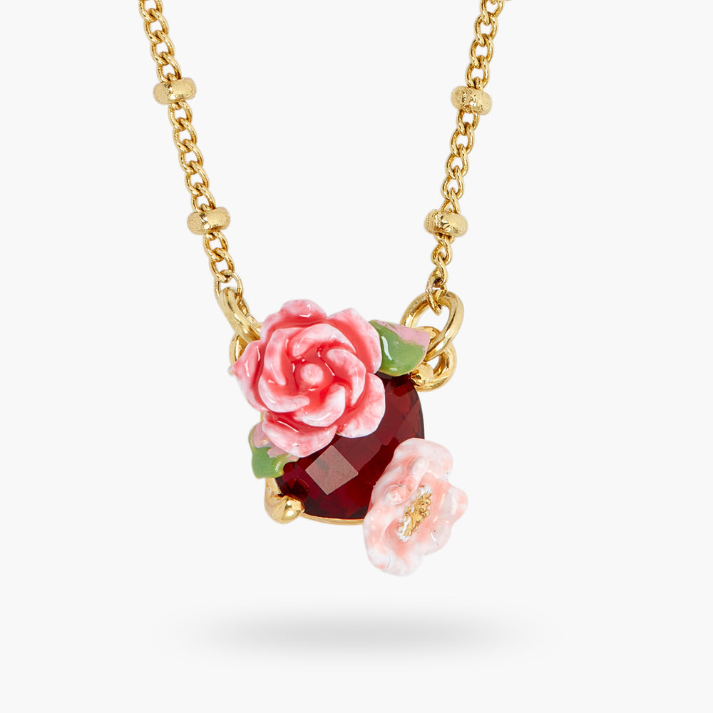 
            
                Load image into Gallery viewer, Wild Rose and Red Garnet Pendant Necklace
            
        