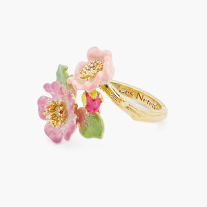 Wild Rose and Yellow Crystal Adjustable Ring