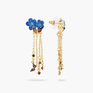 
            
                Load image into Gallery viewer, Blue Flax Flowers and Butterfly Dangling Post Earrings
            
        