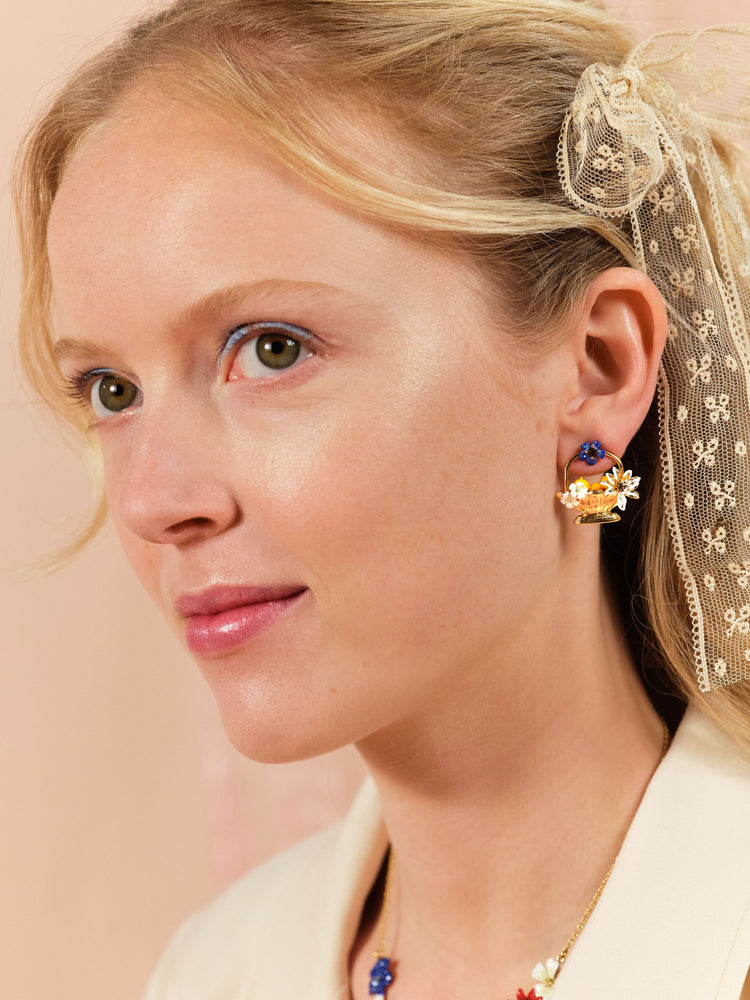 Fruit Bowls and Flower Post Earrings