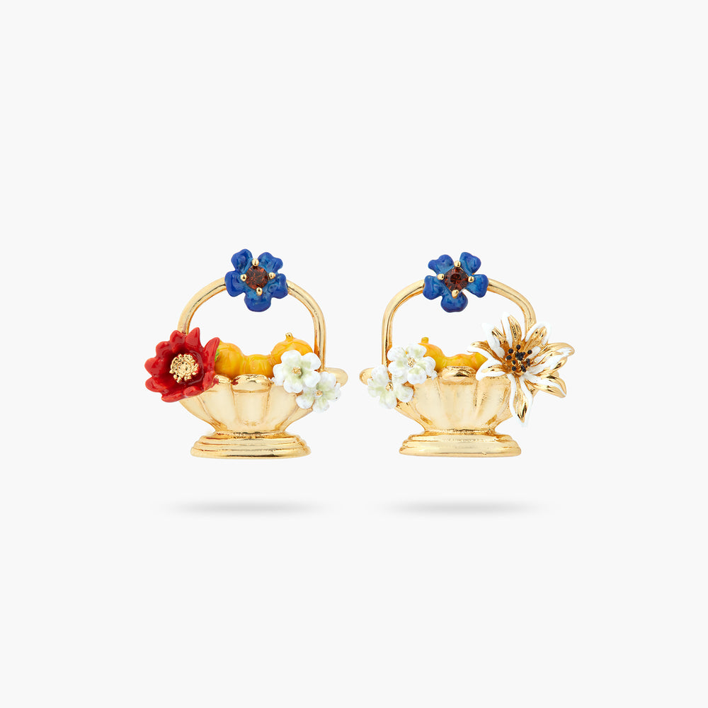 Fruit Bowls and Flower Post Earrings