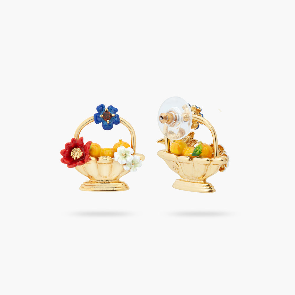 Fruit Bowls and Flower Post Earrings