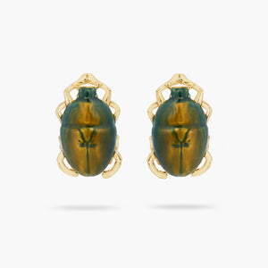 
            
                Load image into Gallery viewer, Iridescent Scarab Beetle Post Earrings
            
        