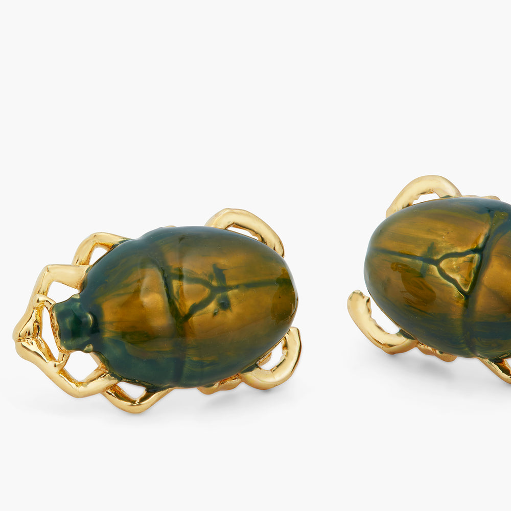 Iridescent Scarab Beetle Post Earrings