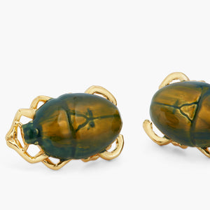 Iridescent Scarab Beetle Post Earrings