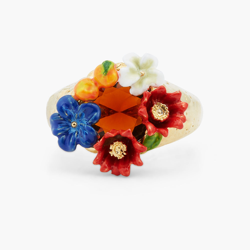 Flower and Clementine Cocktail Ring