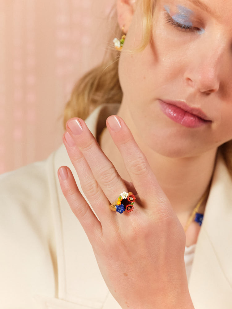 Flower and Clementine Cocktail Ring
