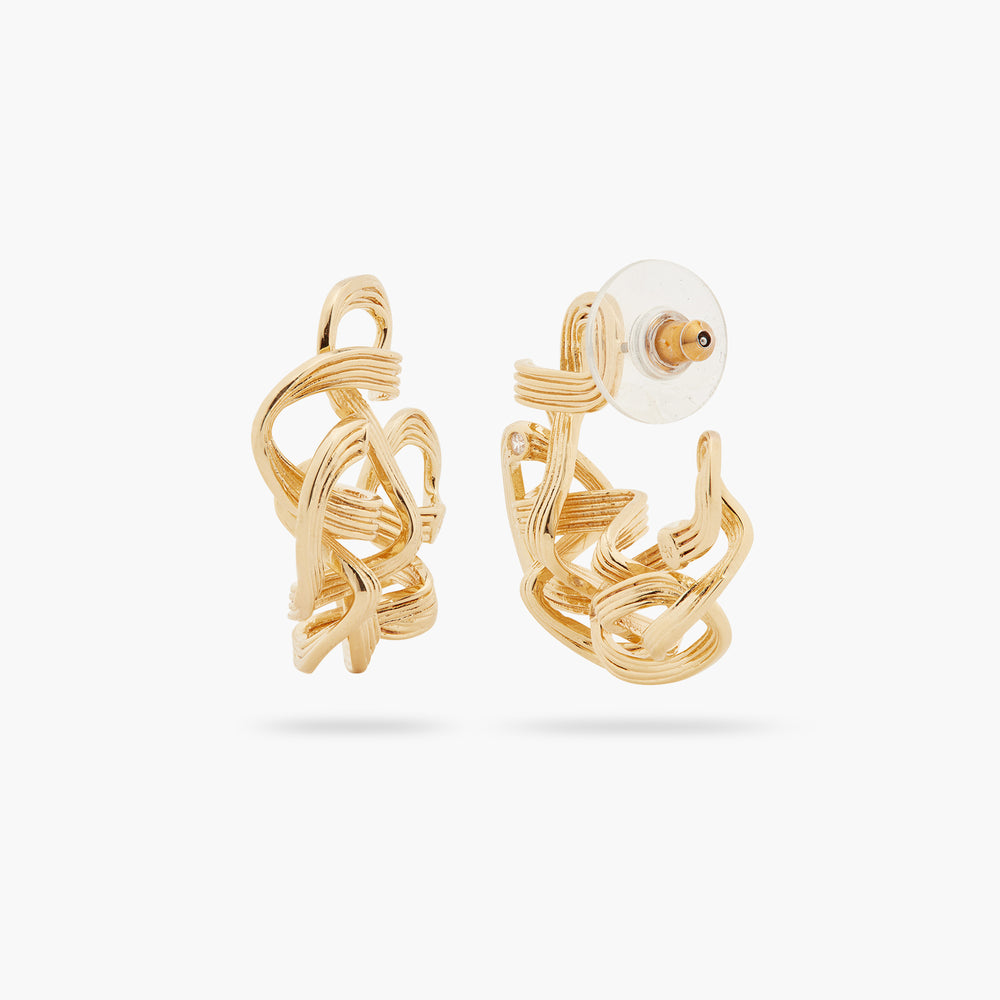 Interwoven Basketry Post Hoop Earrings
