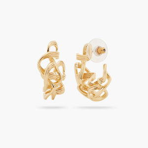 Interwoven Basketry Post Hoop Earrings