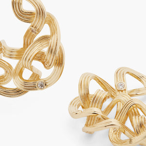 Interwoven Basketry Post Hoop Earrings