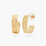 Woven Wicker Post Hoop Earrings