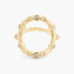 Woven Basketry Circle and Crystal Ring