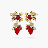 Wild Strawberry and Strawberry Flower Post Earrings