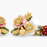 Wild Strawberry and Strawberry Flower Post Earrings