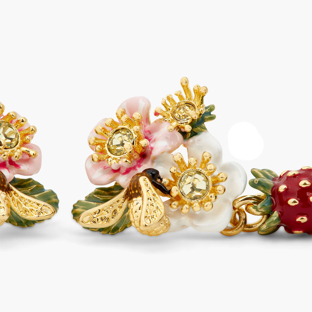 
            
                Load image into Gallery viewer, Wild Strawberry and Strawberry Flower Post Earrings
            
        