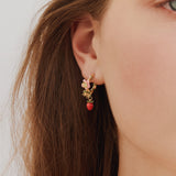 Wild Strawberry Post Hoop Earrings