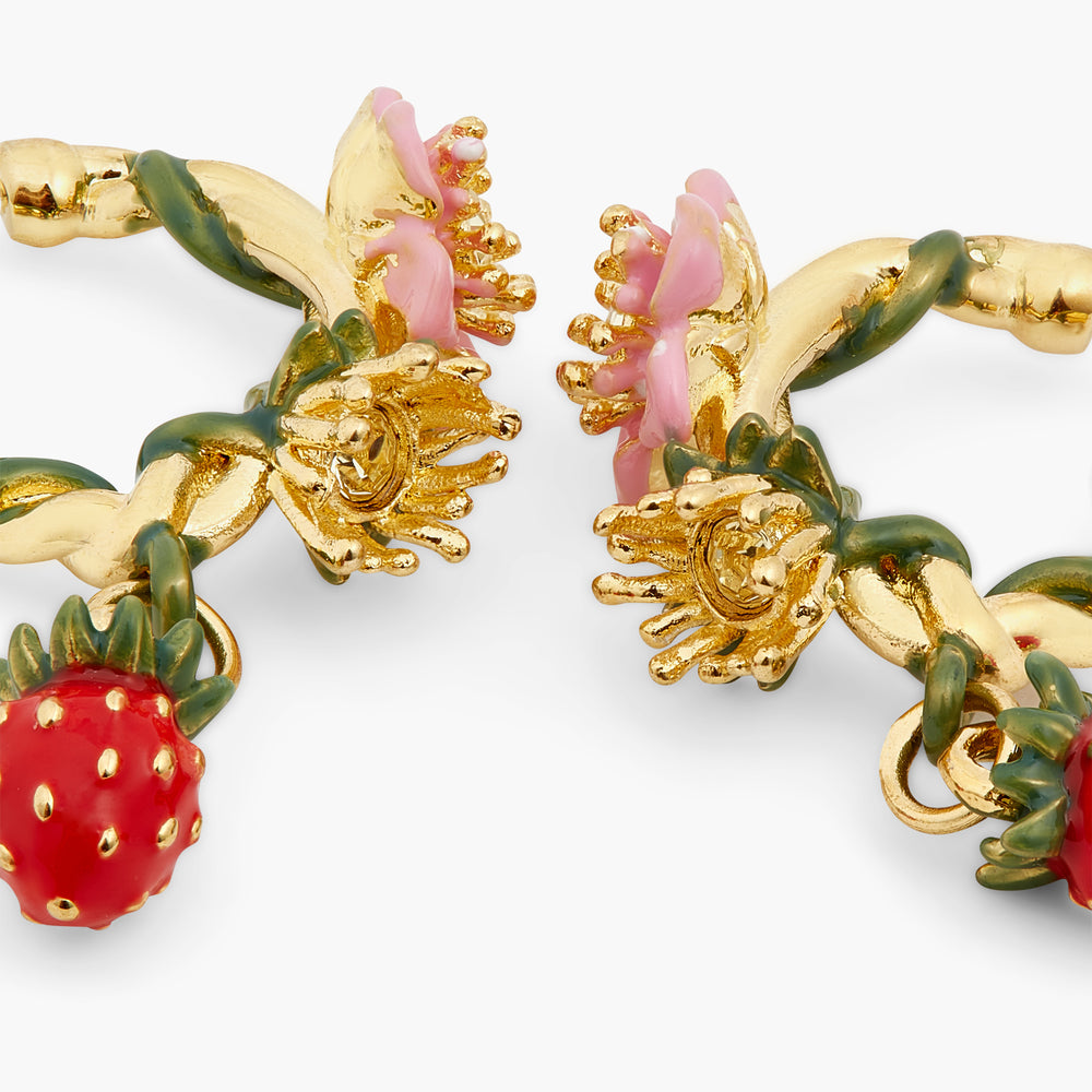 
            
                Load image into Gallery viewer, Wild Strawberry Post Hoop Earrings
            
        