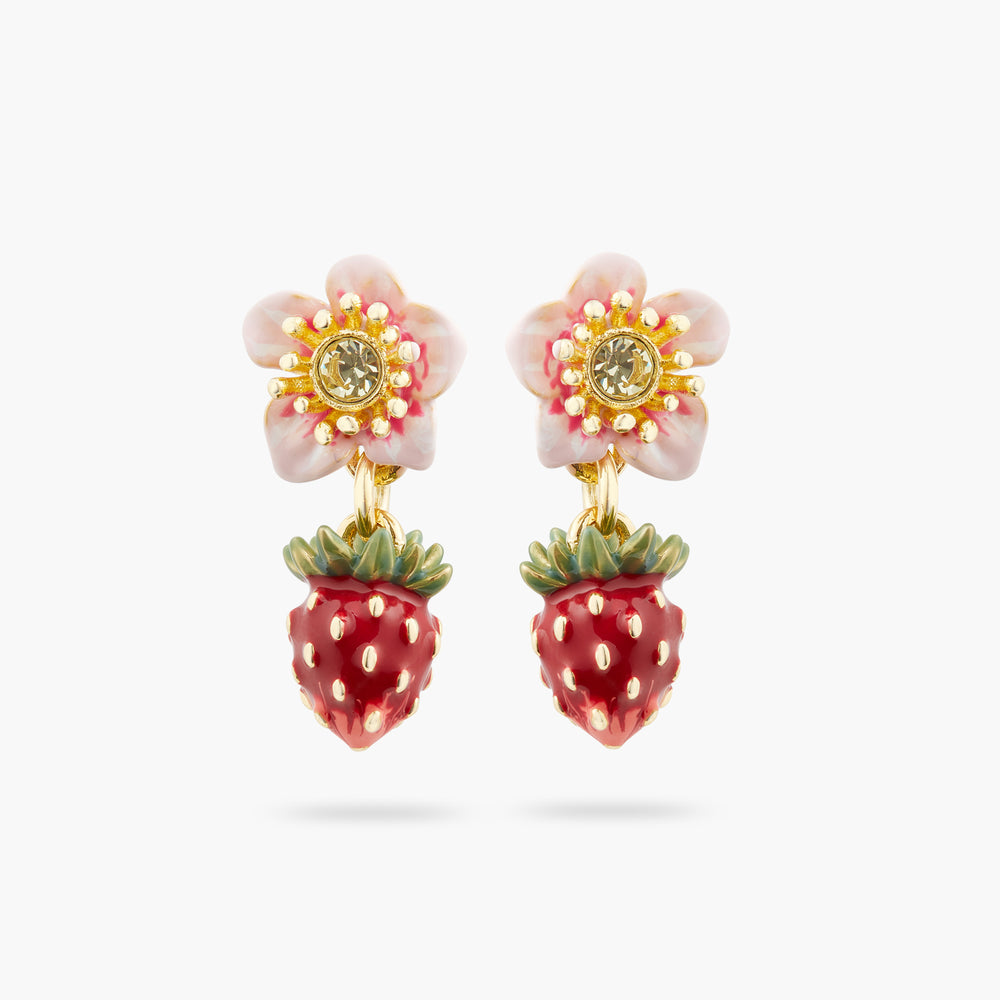 Wild Strawberry and Rose Post Earrings